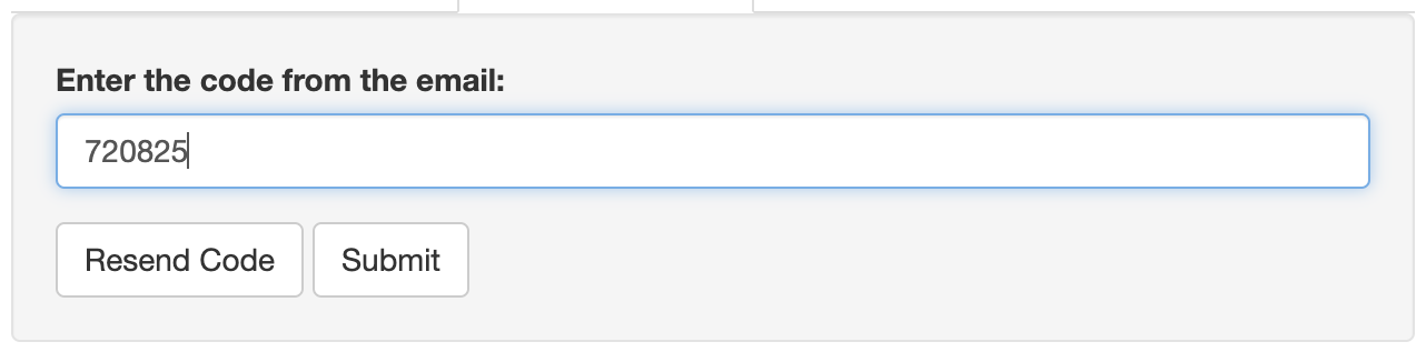 Screenshot of step two for resetting a password